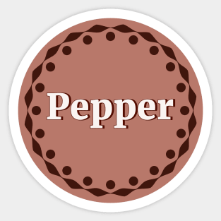 Brown Pepper label Sticker